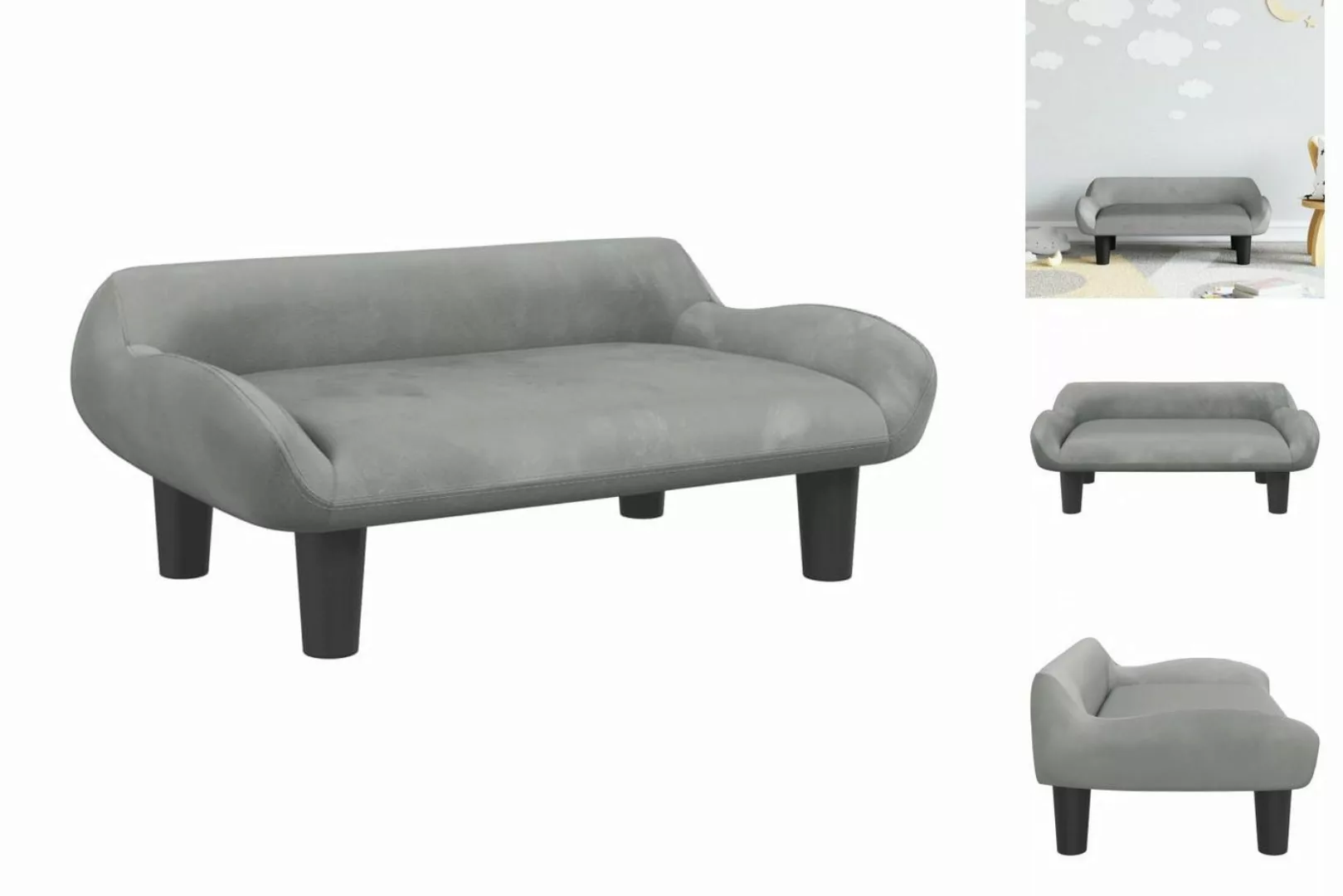 vidaXL Kindersofa Kindersofa Hellgrau 70x40x24 cm Samt günstig online kaufen