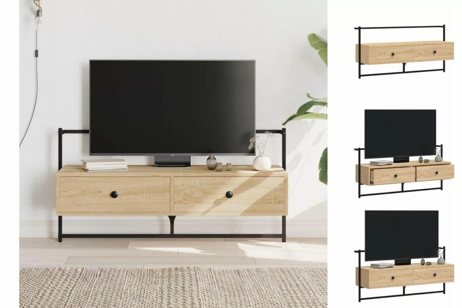 vidaXL TV-Schrank TV-Wandschrank Sonoma-Eiche 100,5x30x51 cm Spanplatte TV- günstig online kaufen