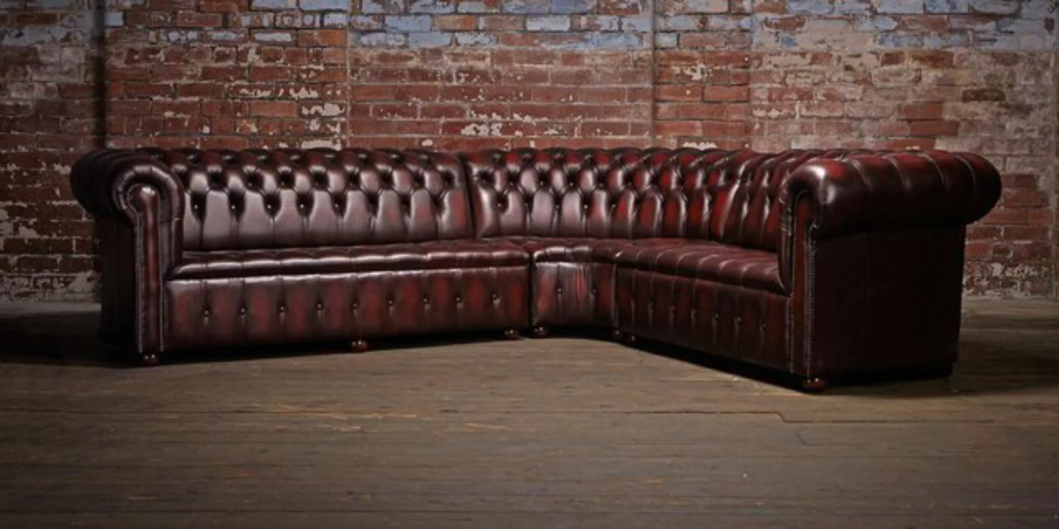 Xlmoebel Ecksofa Neues Ecksofa aus Leder Chesterfield Polster Sitzgarnitur günstig online kaufen