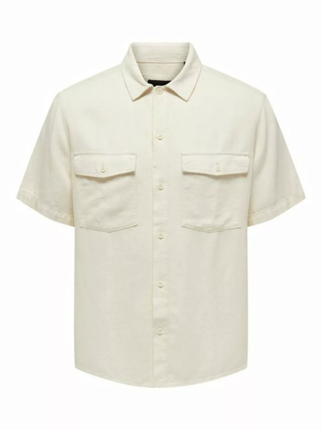 ONLY & SONS Kurzarmhemd Hemd Kurzarm mit Knopfleiste Brusttaschen 7664 in W günstig online kaufen