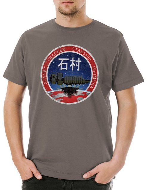 Urban Backwoods Print-Shirt Vintage Planet Cracker Starship Ishimura Herren günstig online kaufen