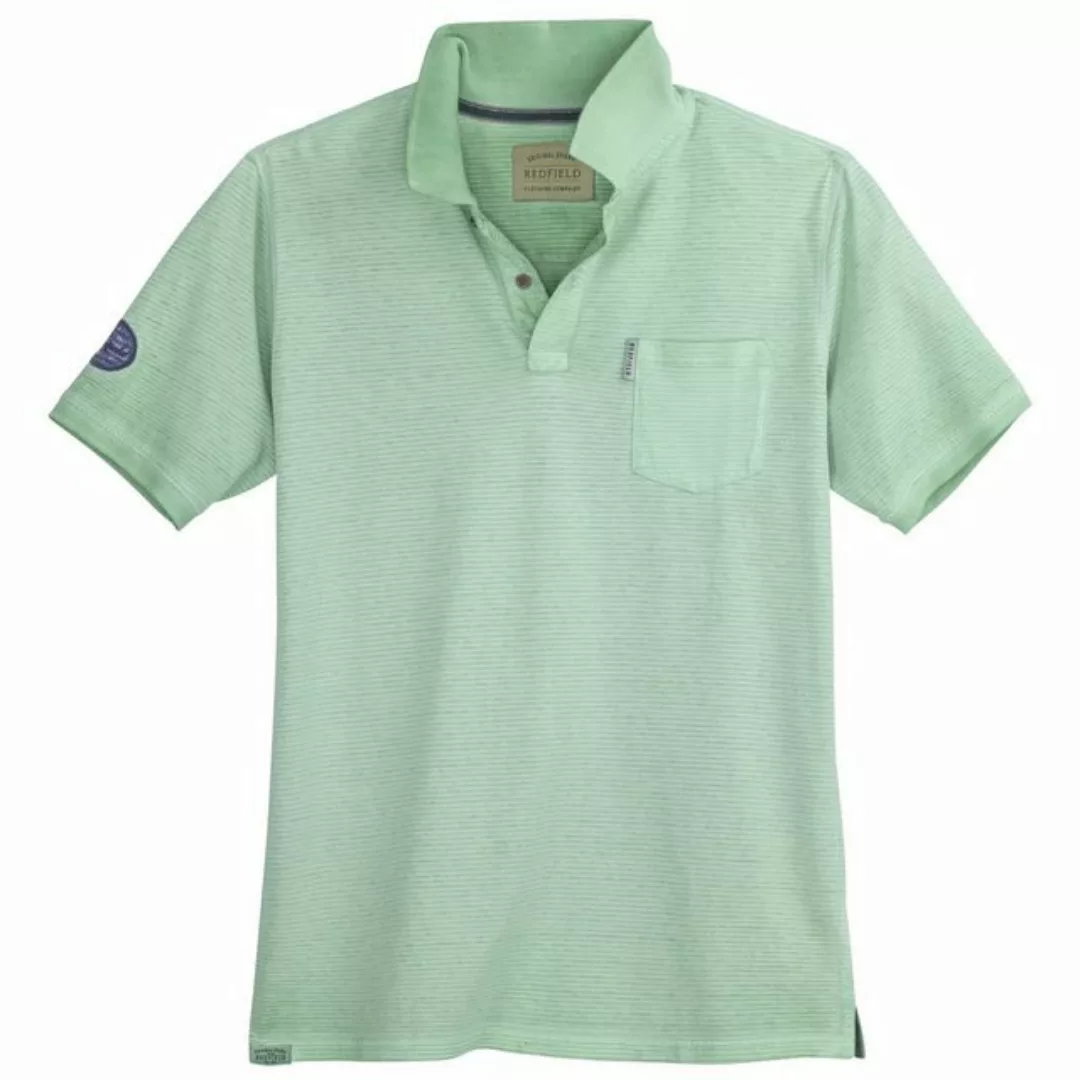 redfield Poloshirt Große Größen Herren Poloshirt Used Look grün geringelt R günstig online kaufen