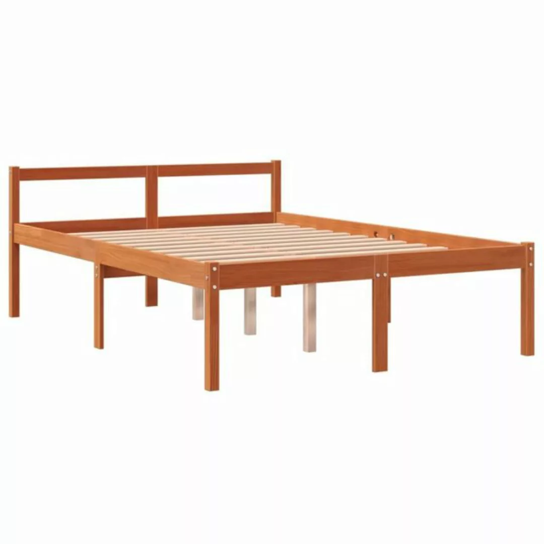 vidaXL Bett Seniorenbett Wachsbraun 120x200 cm Massivholz Kiefer günstig online kaufen