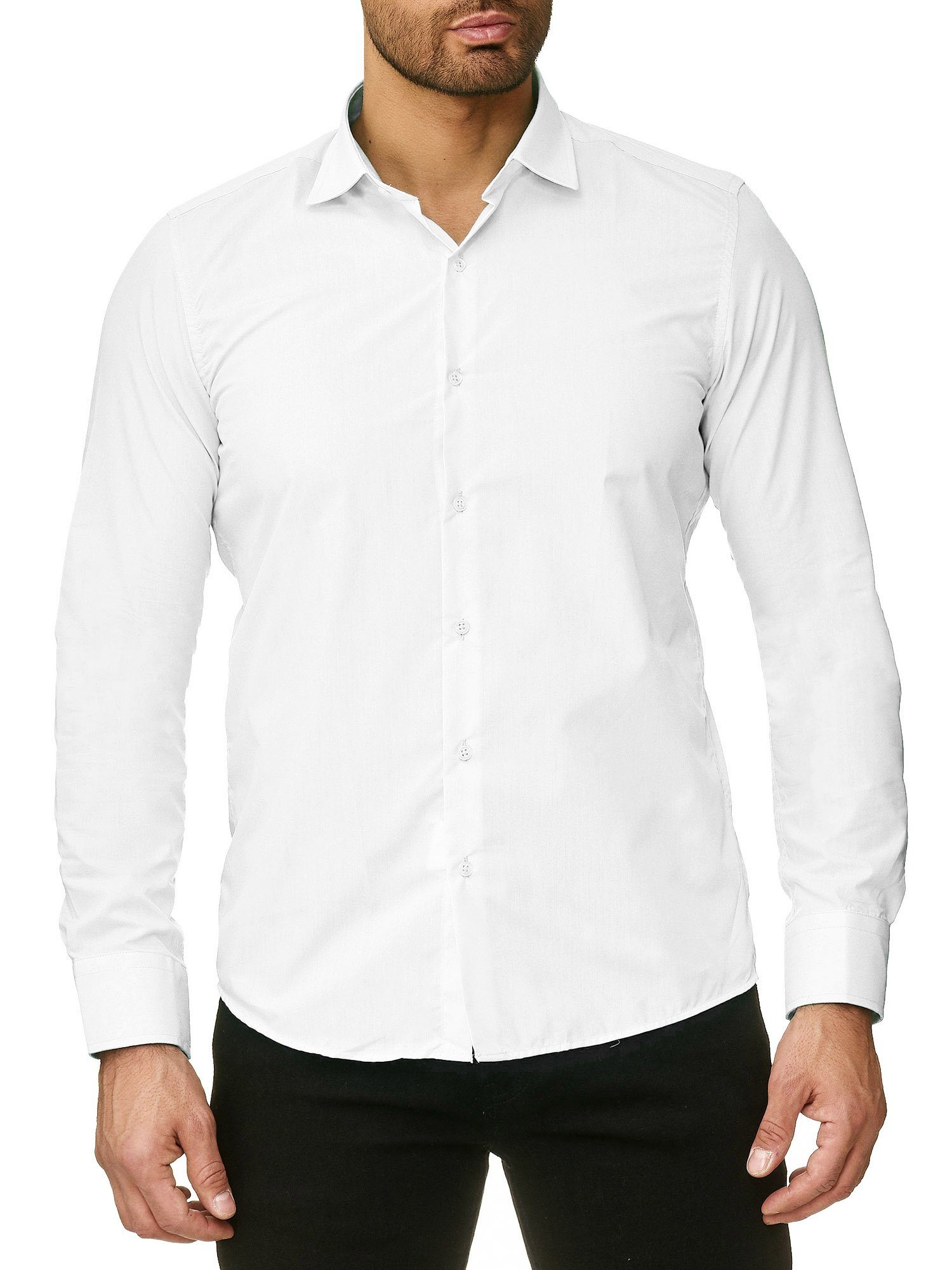 Reslad Langarmhemd Reslad Herren Hemd Kentkragen günstig online kaufen