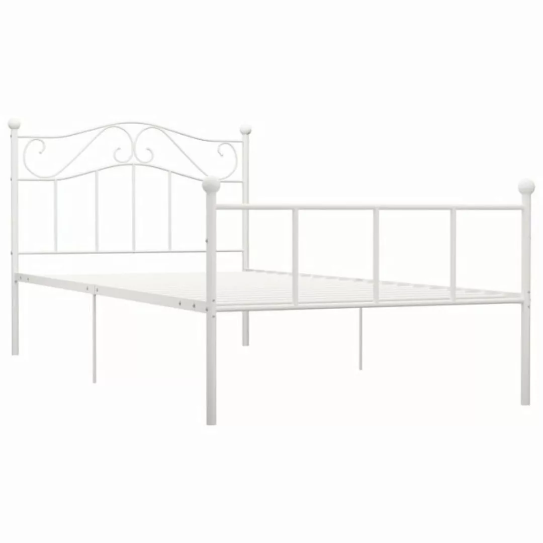 furnicato Bettgestell Weiß Metall 100×200 cm (1-tlg) günstig online kaufen