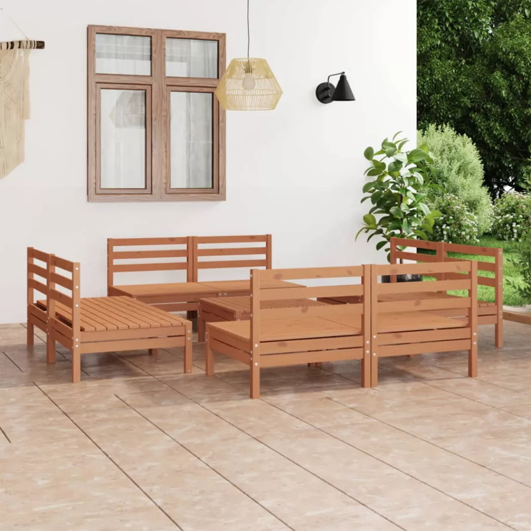 9-tlg. Garten-lounge-set Honigbraun Massivholz Kiefer günstig online kaufen