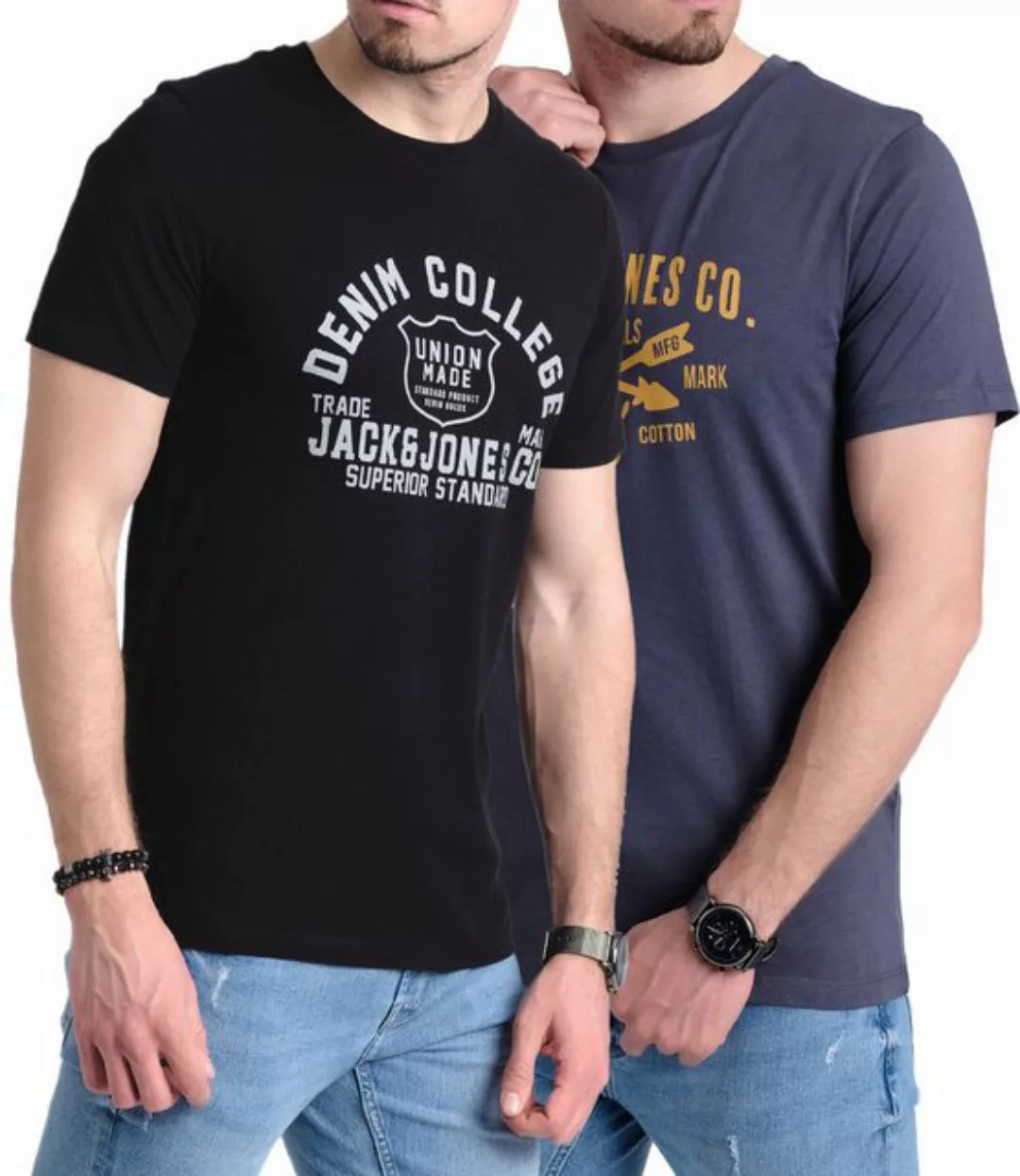 Jack & Jones Print-Shirt (Set) Doppelpack Logo T-Shirt aus Baumwolle günstig online kaufen