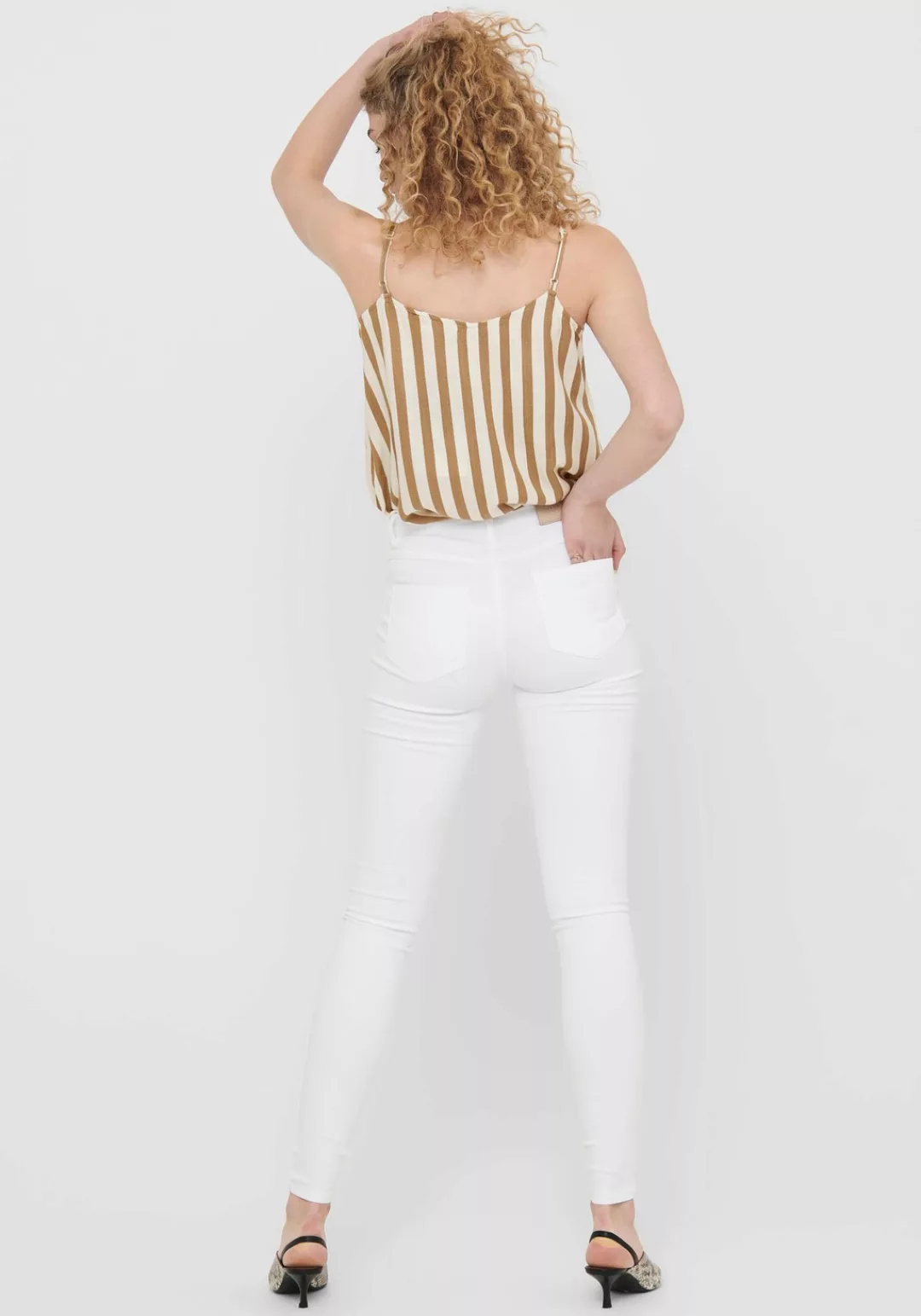 Only Royal Life High Waist Skinny Jeans S White günstig online kaufen