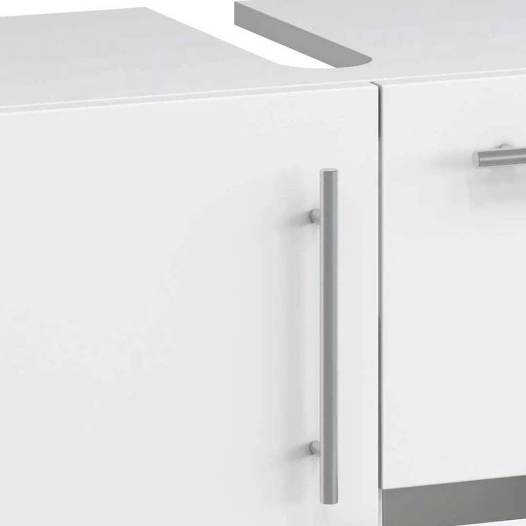 Moderner Waschbeckenschrank weiss mit zwei Schubladen Drehtür günstig online kaufen
