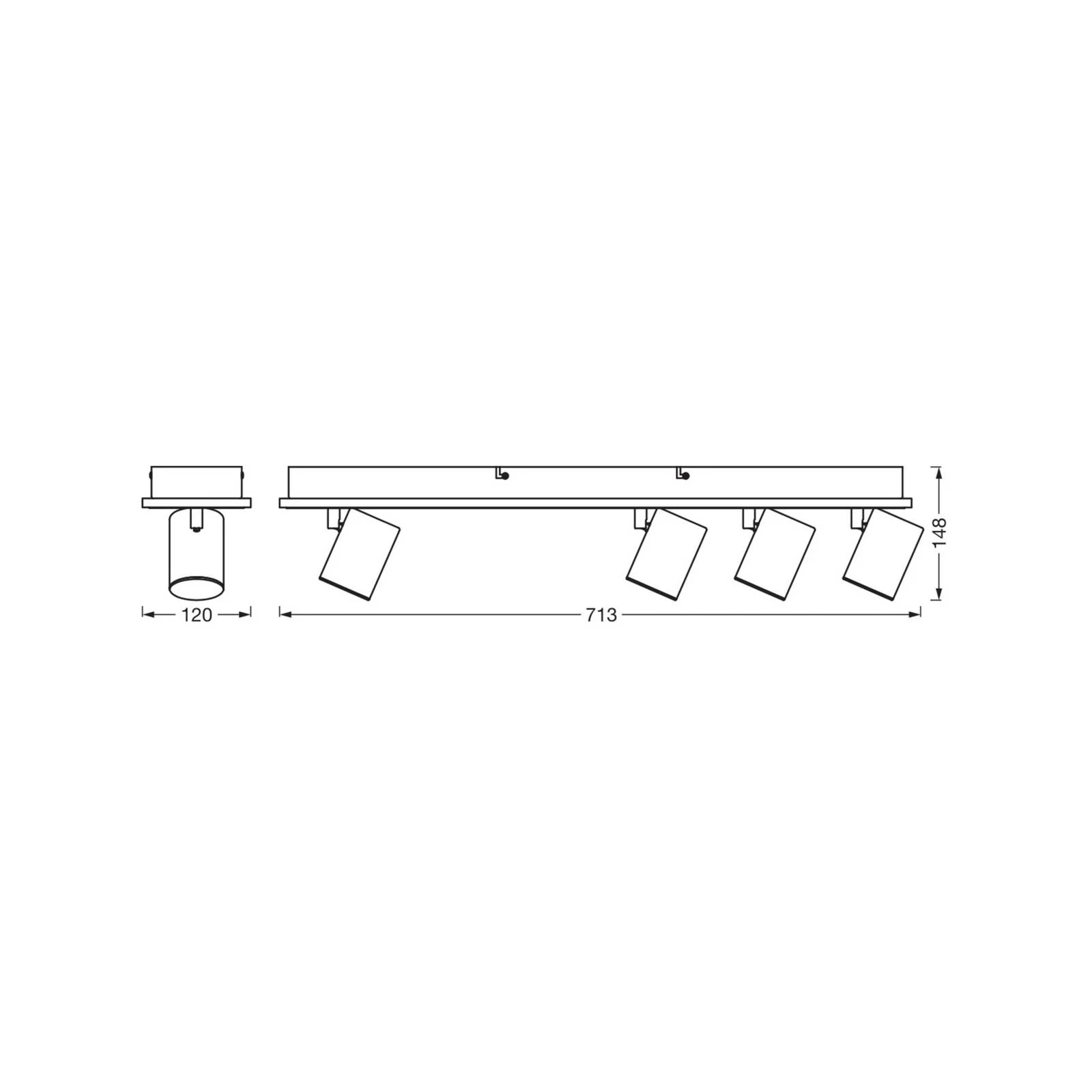 OSRAM LED-Deckenstrahler MARS CLICK-SELECT, 4 Spots, schwarz günstig online kaufen