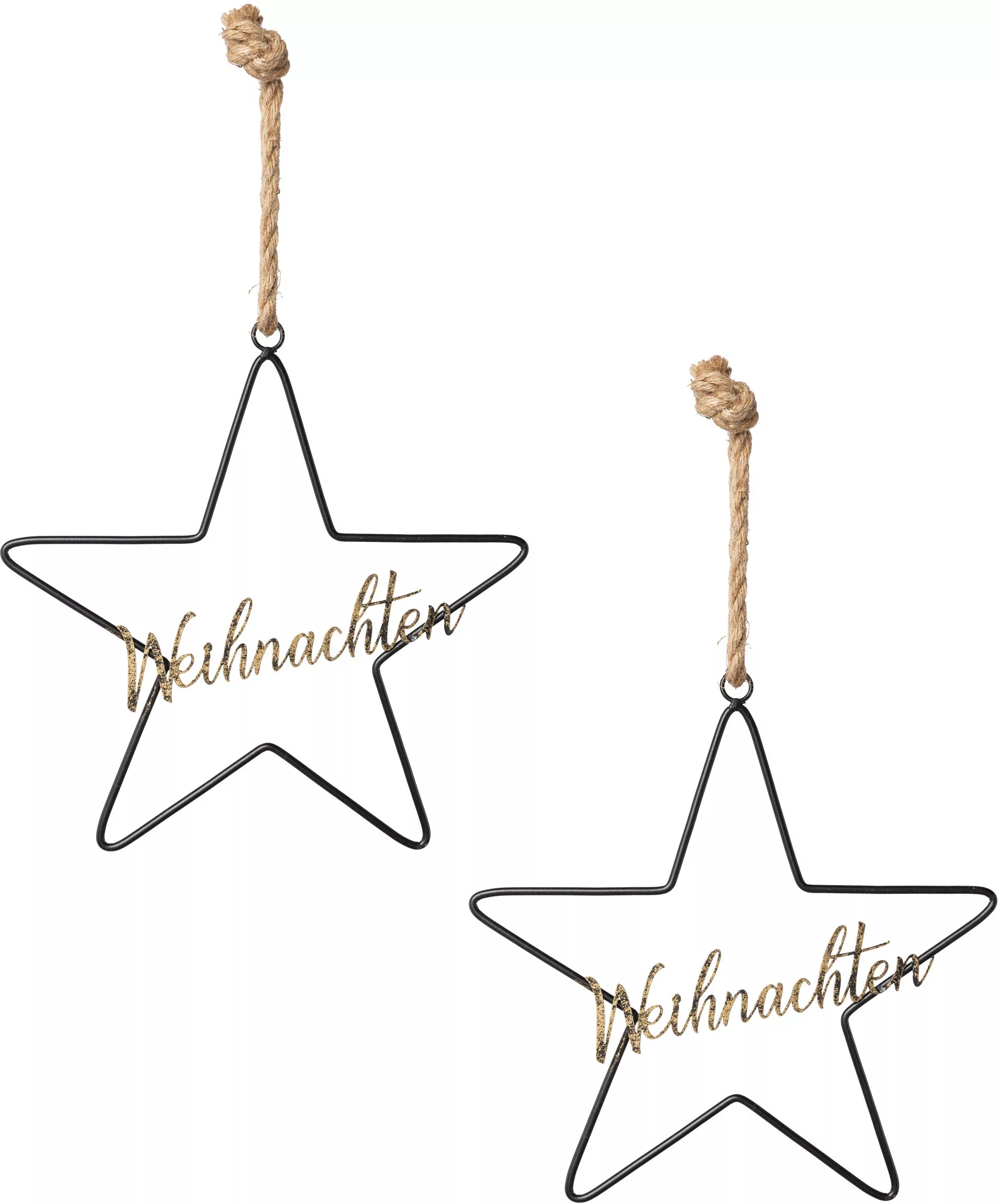 Creativ deco Dekohänger "Weihnachtsdeko", (2 St.), mit Glitzerschriftzug günstig online kaufen