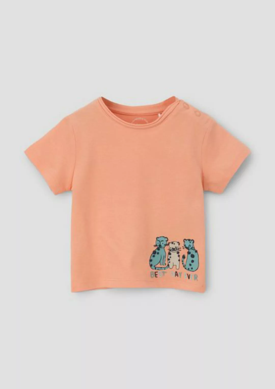 s.Oliver Kurzarmshirt T-Shirt mit gummiertem Print günstig online kaufen