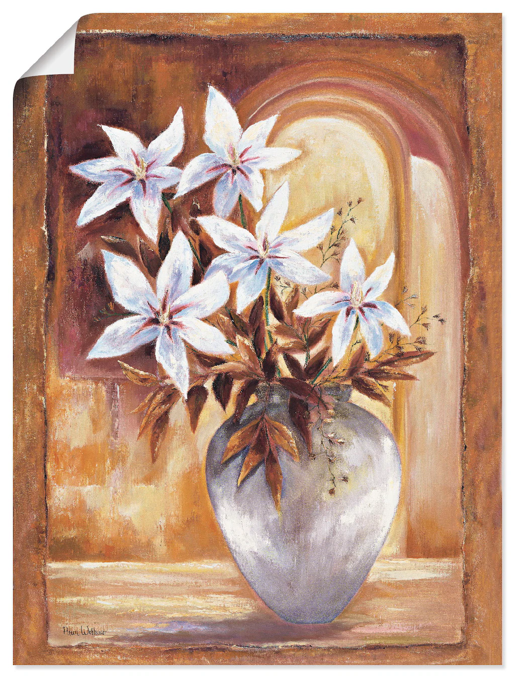 Artland Wandbild »Weiße Blumen in Vase II«, Blumen, (1 St.), als Leinwandbi günstig online kaufen