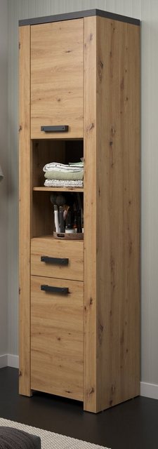 Furn.Design Hochschrank Chase (Badschrank in Artisan Eiche mit grau, 2-türi günstig online kaufen