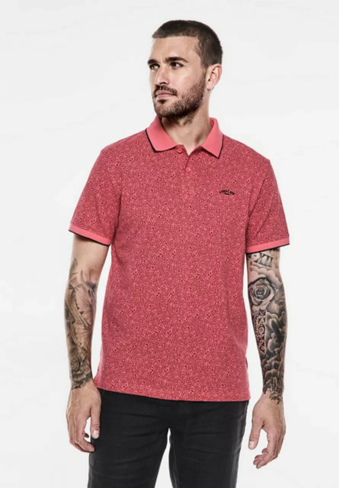 STREET ONE MEN Poloshirt in Melange Optik günstig online kaufen