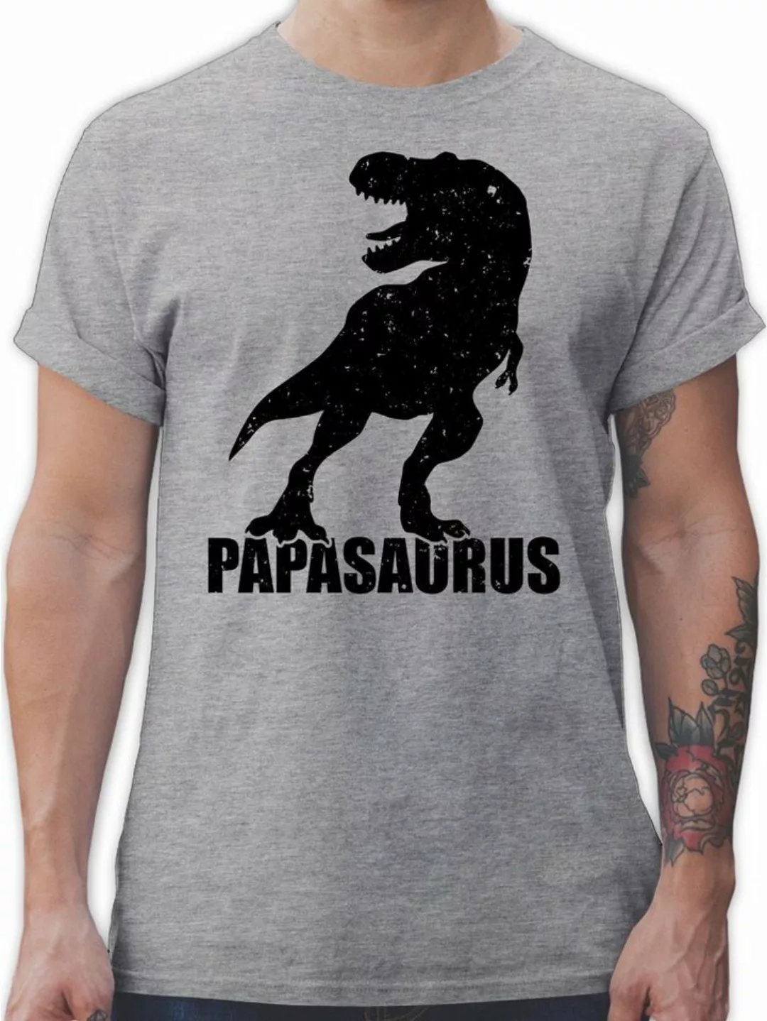 Shirtracer T-Shirt Papasaurus mit T-Rex Vatertag Geschenk für Papa günstig online kaufen