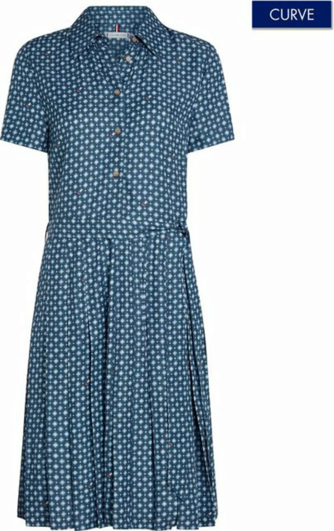 Tommy Hilfiger Curve Hemdblusenkleid CRV FOULARD PLEATED SHIRTDRESS Große G günstig online kaufen