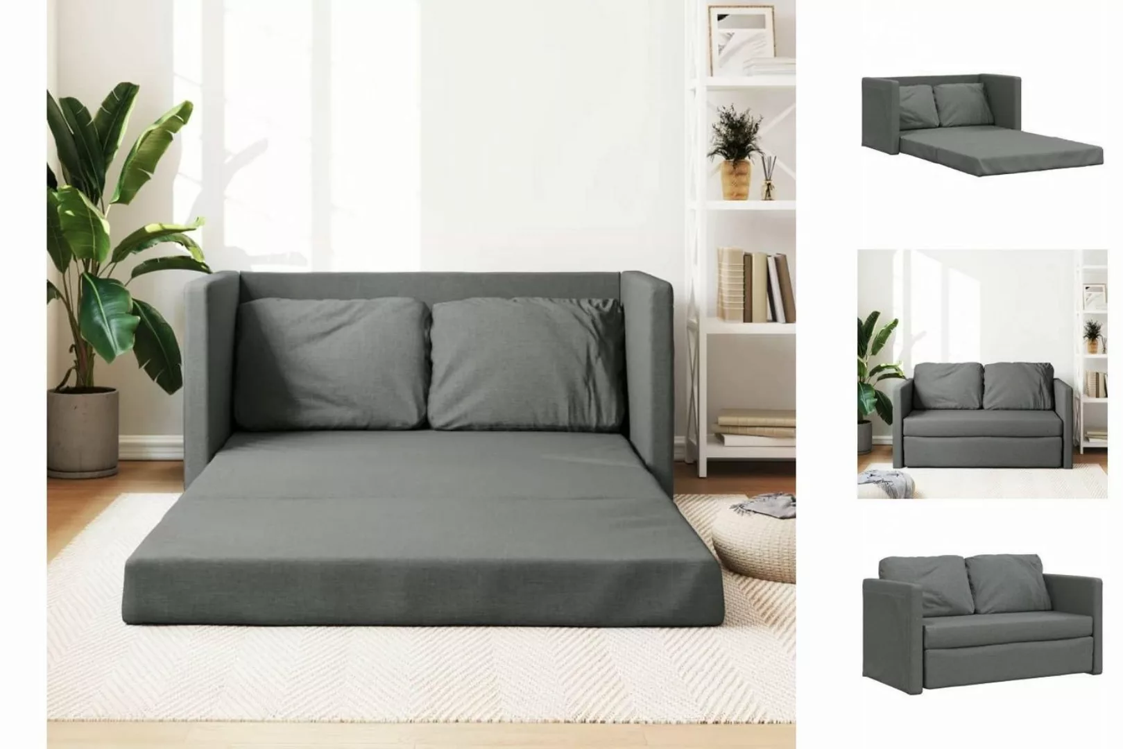 vidaXL Sofa Bodensofa mit Schlaffunktion Dunkelgrau 112x174x55 cm Stoff günstig online kaufen