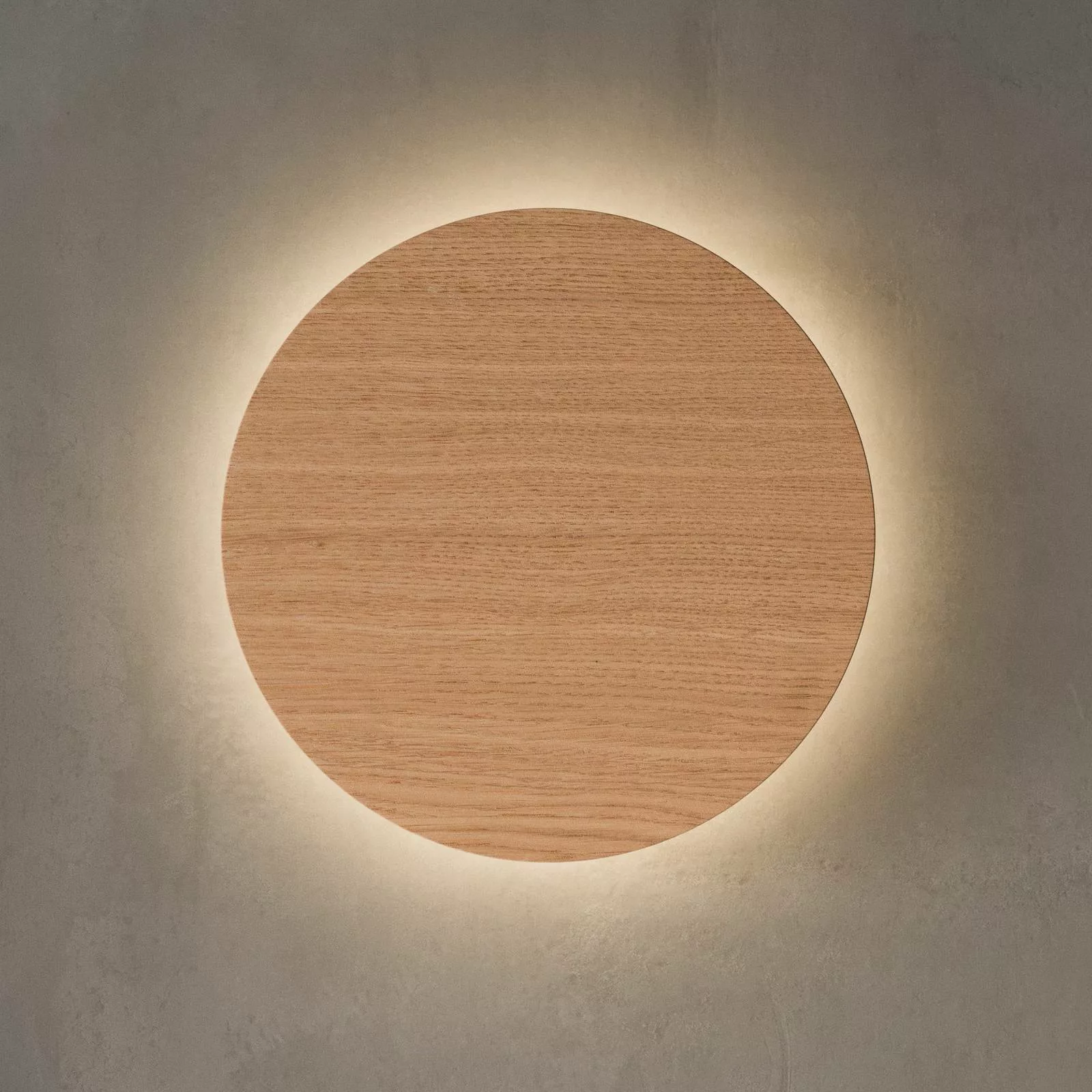 Envostar Luna Wood Wandleuchte, Eichenholz, Ø30cm günstig online kaufen