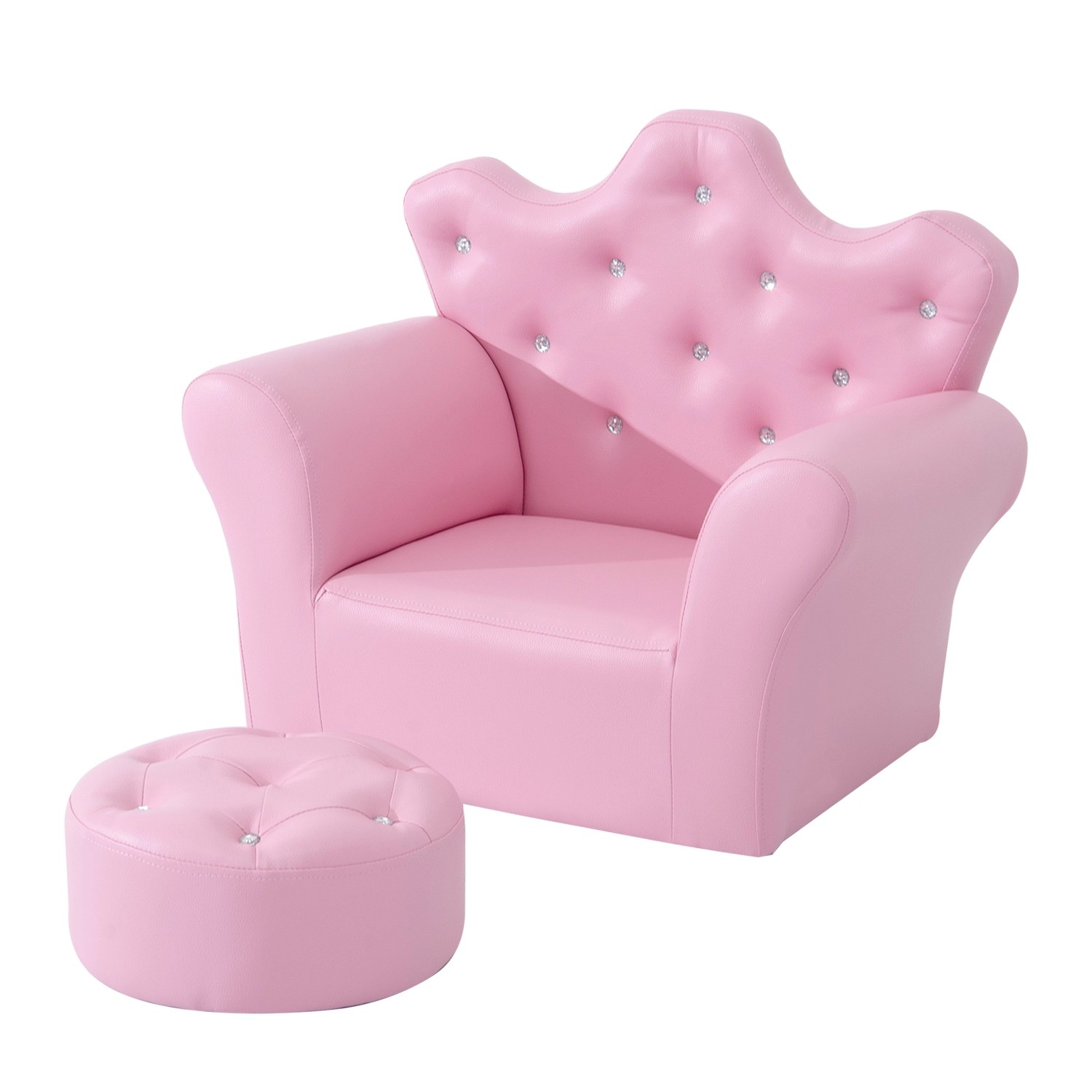 HOMCOM Sessel Kindersofa mit Ottomane Prinzessinnen günstig online kaufen