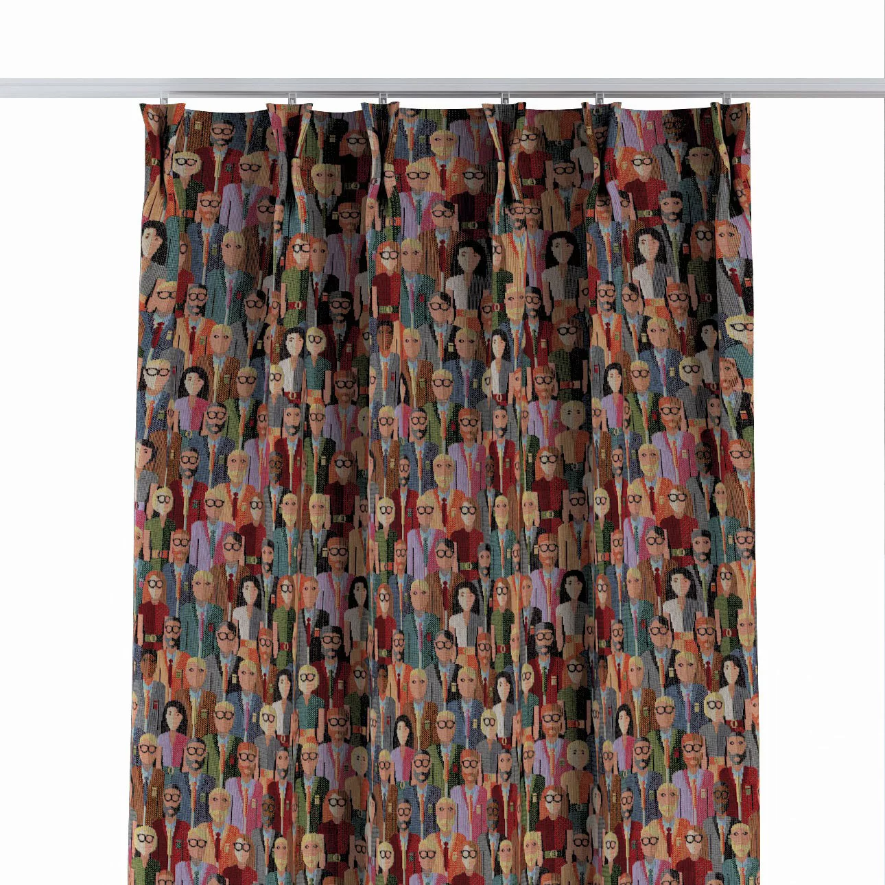 Vorhang mit flämischen 2-er Falten, rot- blau, Intenso Premium (144-15) günstig online kaufen