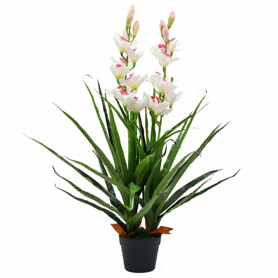 Künstliche Cymbidium Orchideenpflanze Mit Topf 100 Cm Grün günstig online kaufen