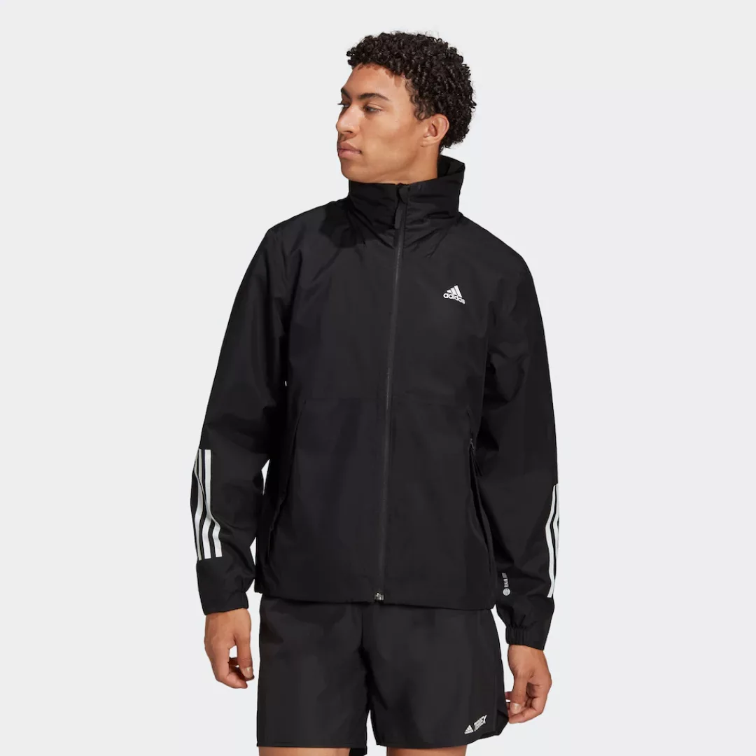 adidas Sportswear Outdoorjacke "BSC 3STREIFEN RAIN.RDY REGENJACKE", mit Kap günstig online kaufen