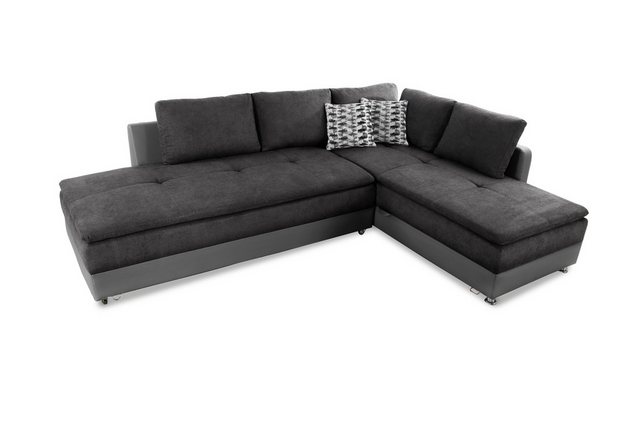 luma-home Ecksofa 15105, Dauerschläfer-Doppelbett 306x223 cm, Schwenkteil l günstig online kaufen