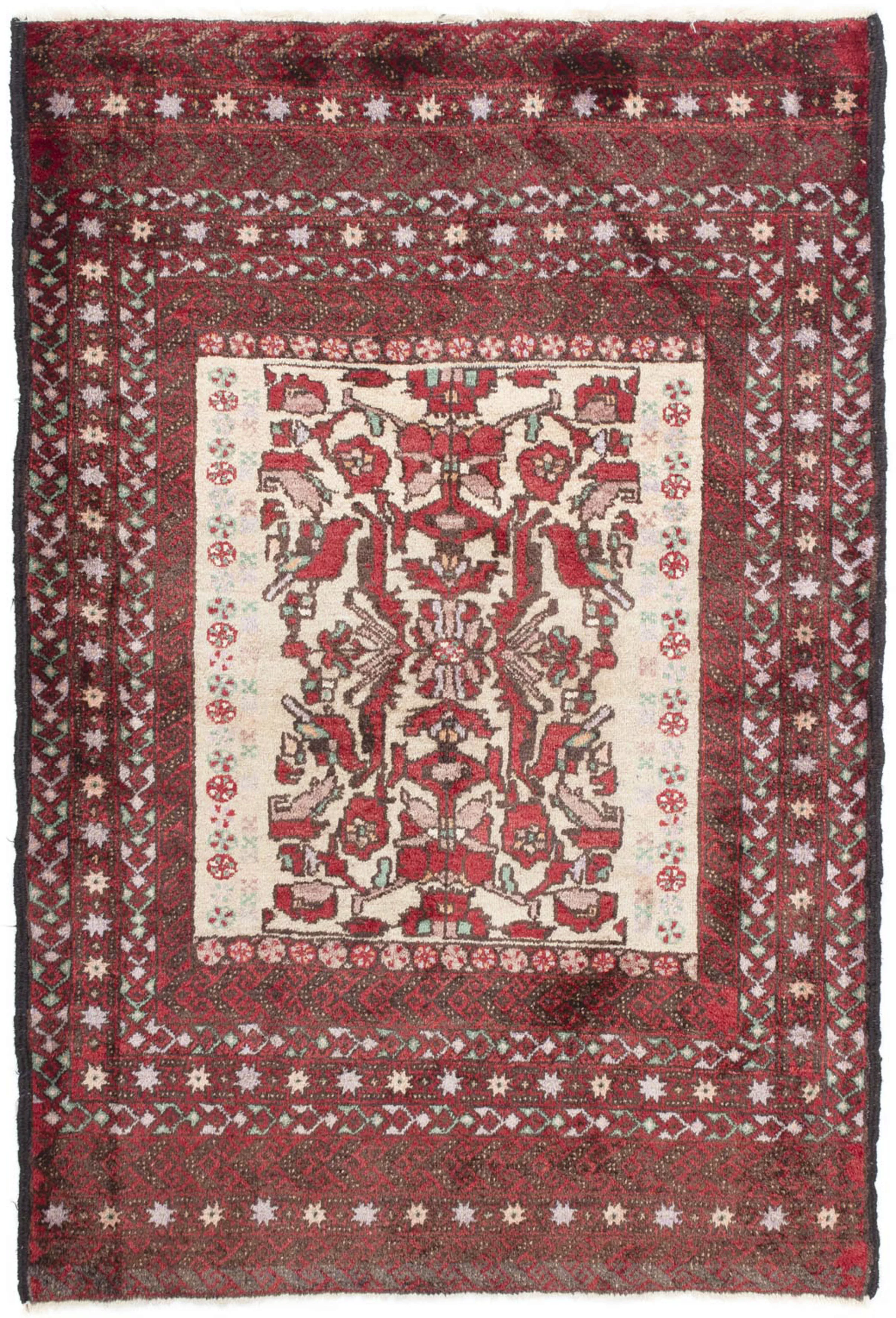 morgenland Orientteppich »Belutsch - 147 x 99 cm - rot«, rechteckig, Wohnzi günstig online kaufen