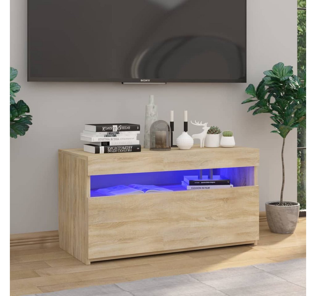 vidaXL TV-Schrank TV-Schrank mit LED Leuchten Sonoma Eiche 75x35x40 cm Lowb günstig online kaufen