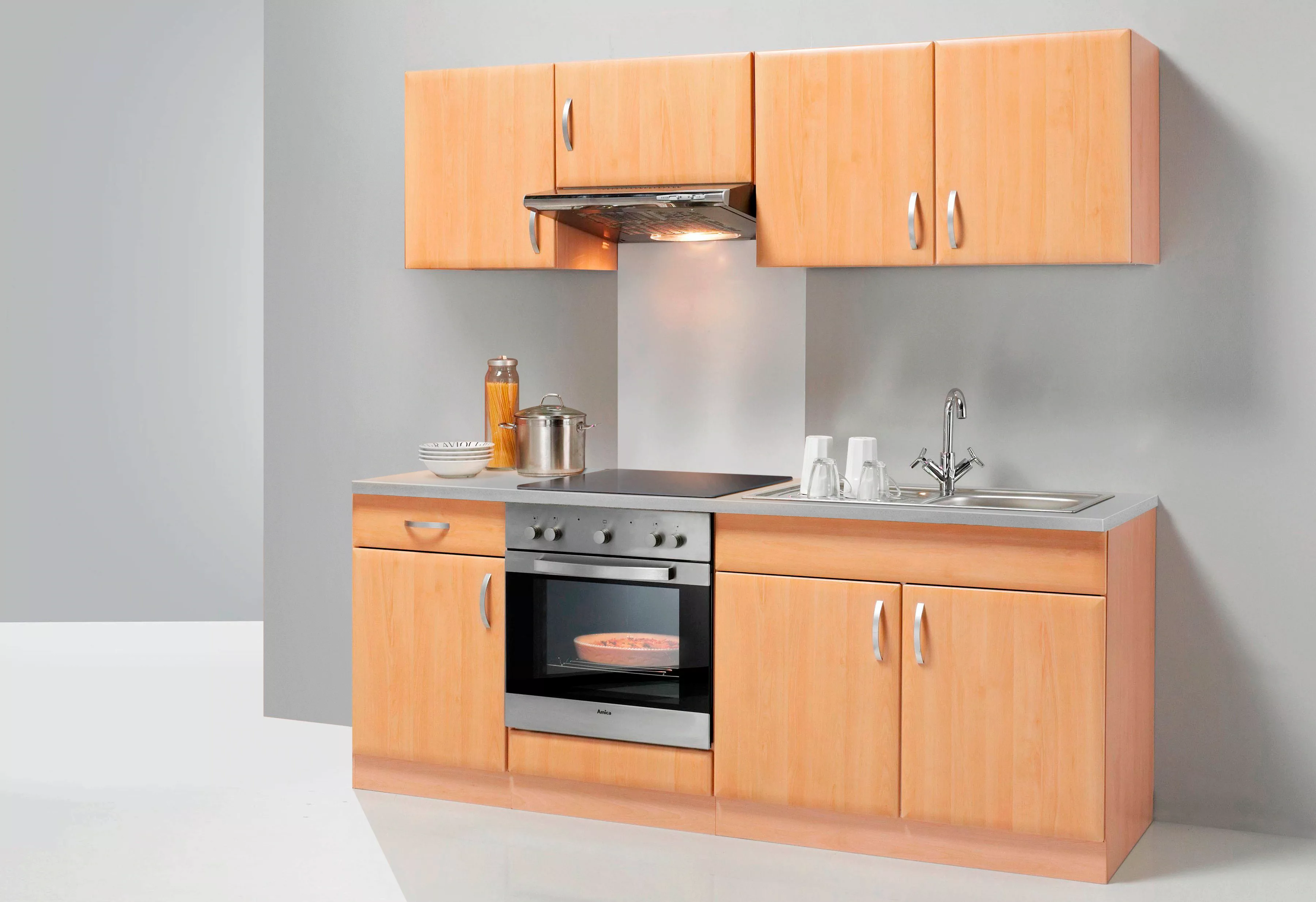 wiho Küchen Küchenzeile "Prag", mit E-Geräten, Breite 210 cm günstig online kaufen