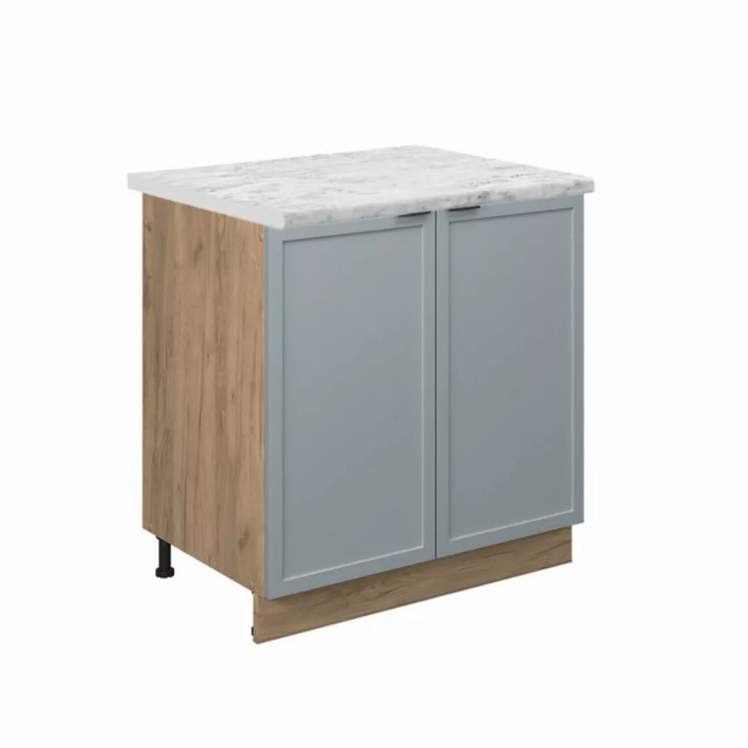 Vicco Spülenunterschrank Fame-Line, Hellblau-grau/Goldkraft Eiche, 80 cm, A günstig online kaufen