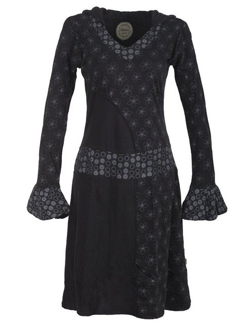 Vishes Zipfelkleid Langarm Blümchen Kapuzenkleid mit V-Ausschnitt Hippie, H günstig online kaufen