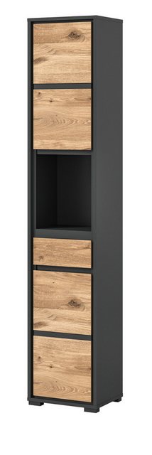 Inn.Furn Hochschrank Malik (Badschrank in Eiche und grau, 2-türig, 35 x 190 günstig online kaufen