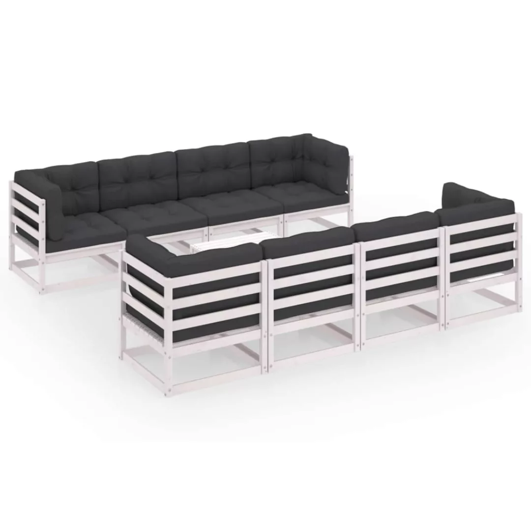 9-tlg. Garten-lounge-set Mit Kissen Kiefer Massivholz günstig online kaufen