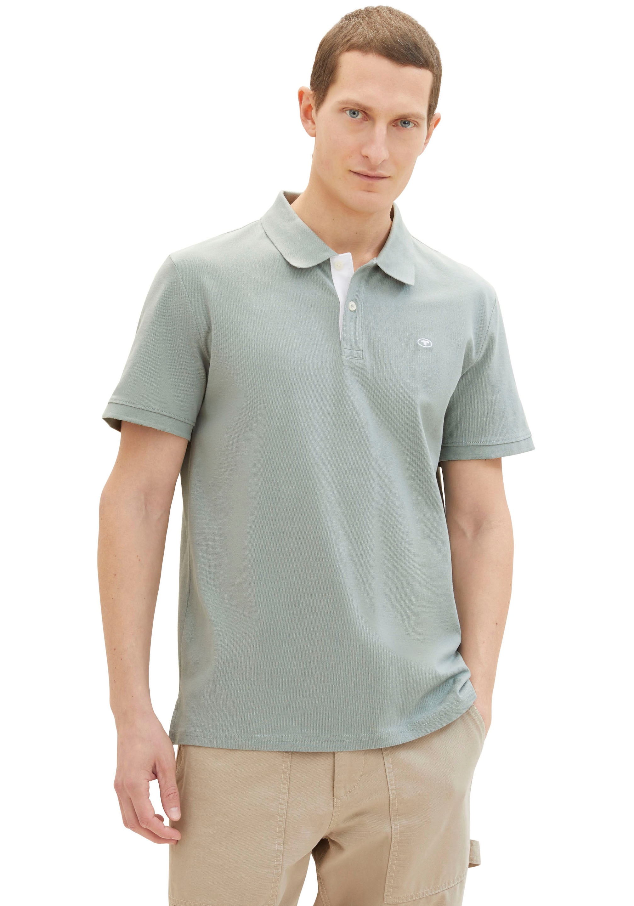 TOM TAILOR Poloshirt, mit Knopfleiste und Logo günstig online kaufen