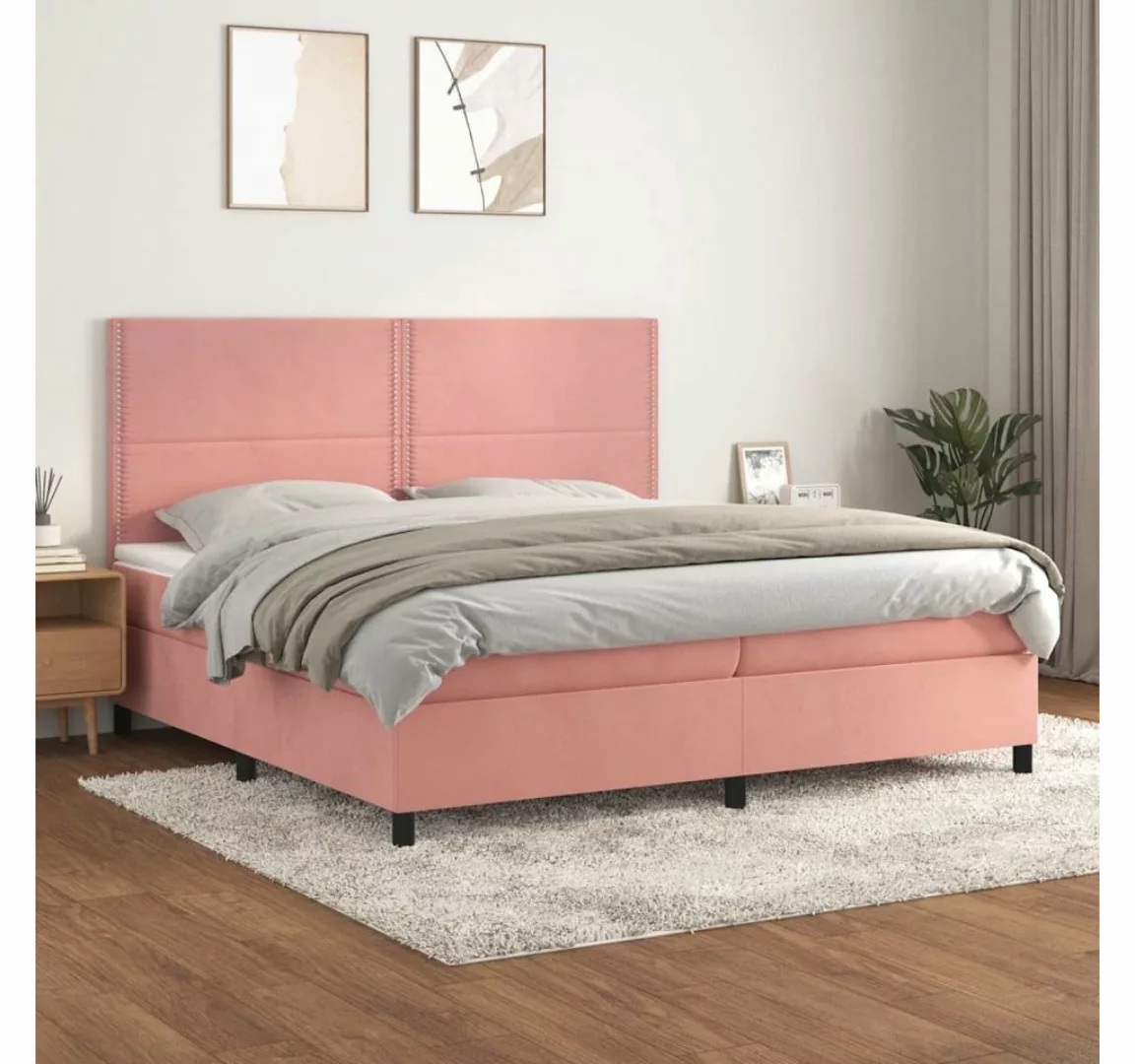 vidaXL Boxspringbett Bett Boxspringbett mit Matratze komplett Samt (200 x 2 günstig online kaufen