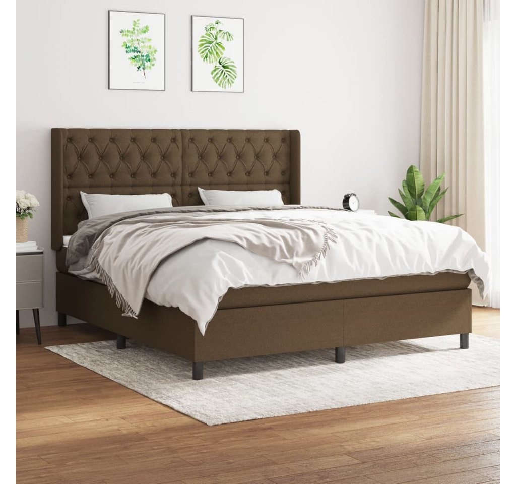 vidaXL Boxspringbett mit Matratze Dunkelbraun 180x200 cm Stoff1395133 günstig online kaufen