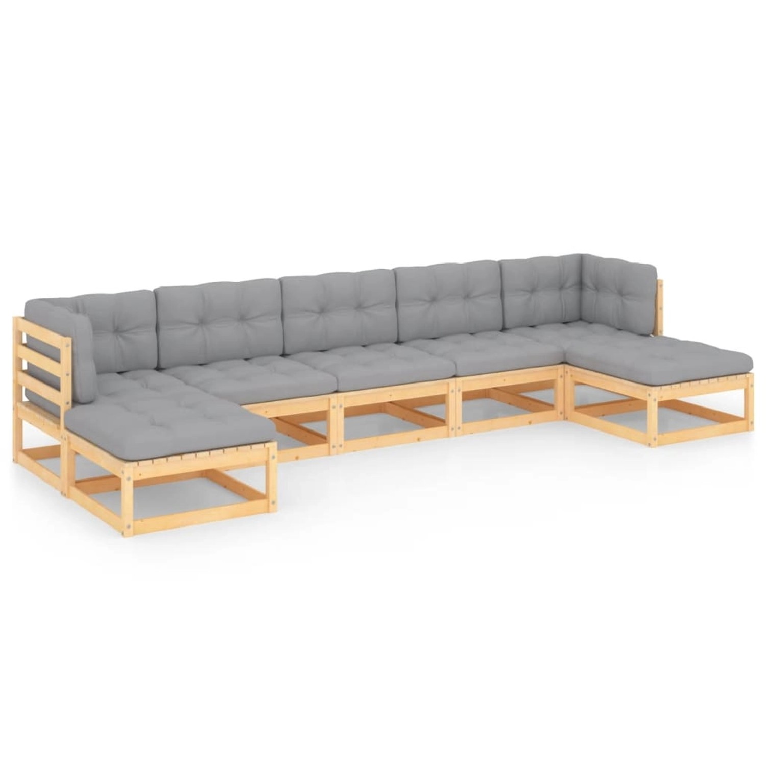 7-tlg. Garten-lounge-set Mit Kissen Massivholz Kiefer günstig online kaufen