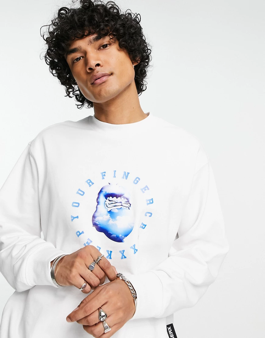 Fingercroxx – Dreaming – Sweatshirt in Weiß günstig online kaufen