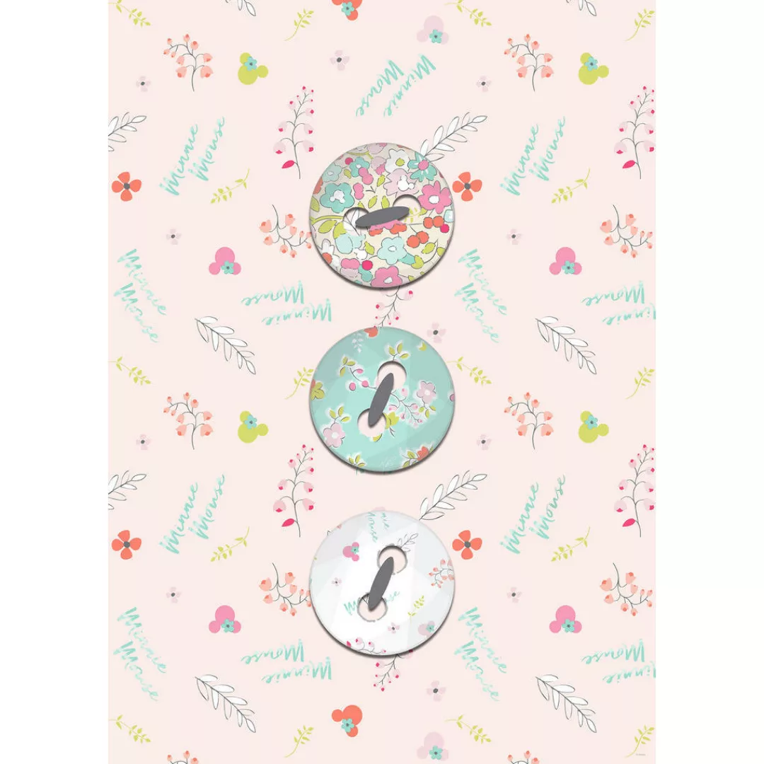 KOMAR Wandbild - Minnie Mouse Buttons - Größe: 50 x 70 cm mehrfarbig Gr. on günstig online kaufen