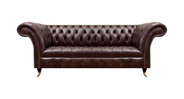 JVmoebel 3-Sitzer Braune Chesterfield Kunstleder Couch Designer Sitzsofa Wo günstig online kaufen