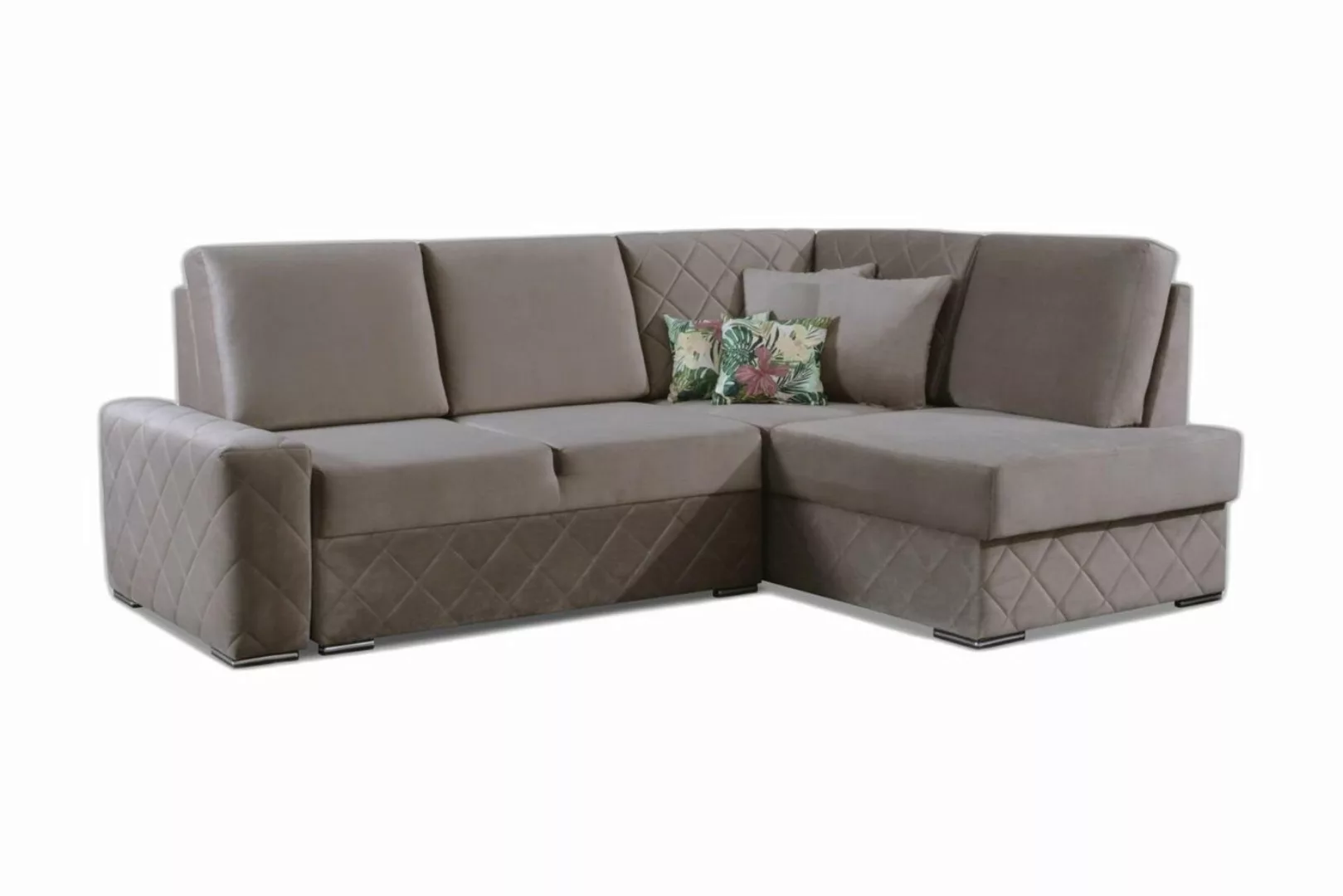 Xlmoebel Ecksofa Samt Schlafcouch mit Bettfunktion und Leder-Lounge-Eckkomb günstig online kaufen