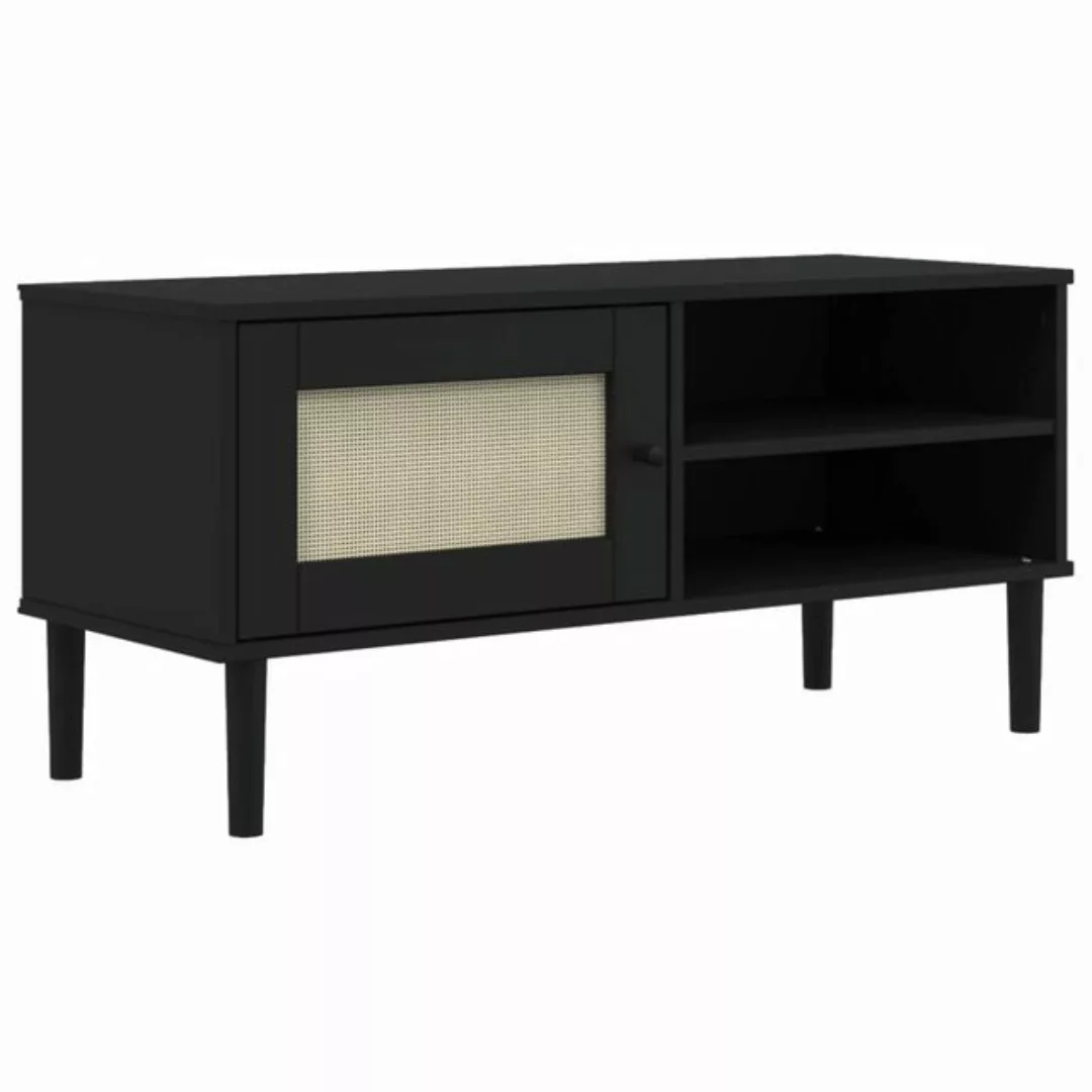 vidaXL TV-Schrank TV-Schrank SENJA Rattan-Optik Schwarz 106x40x49 cm Kiefer günstig online kaufen