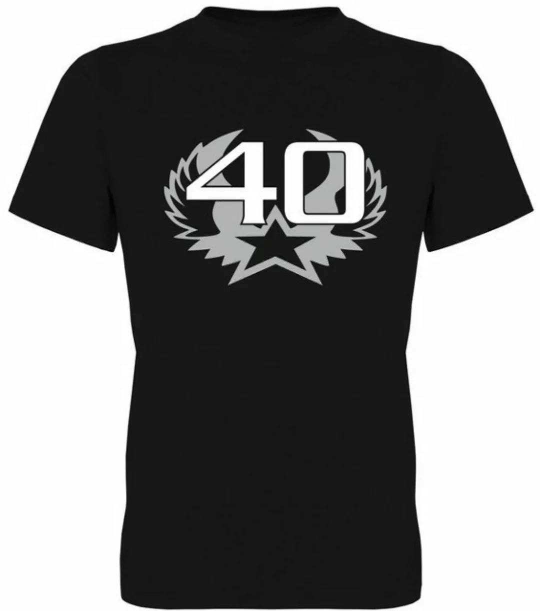 G-graphics T-Shirt 40 – Stern mit Flügeln Herren T-Shirt, zum 40ten Geburts günstig online kaufen