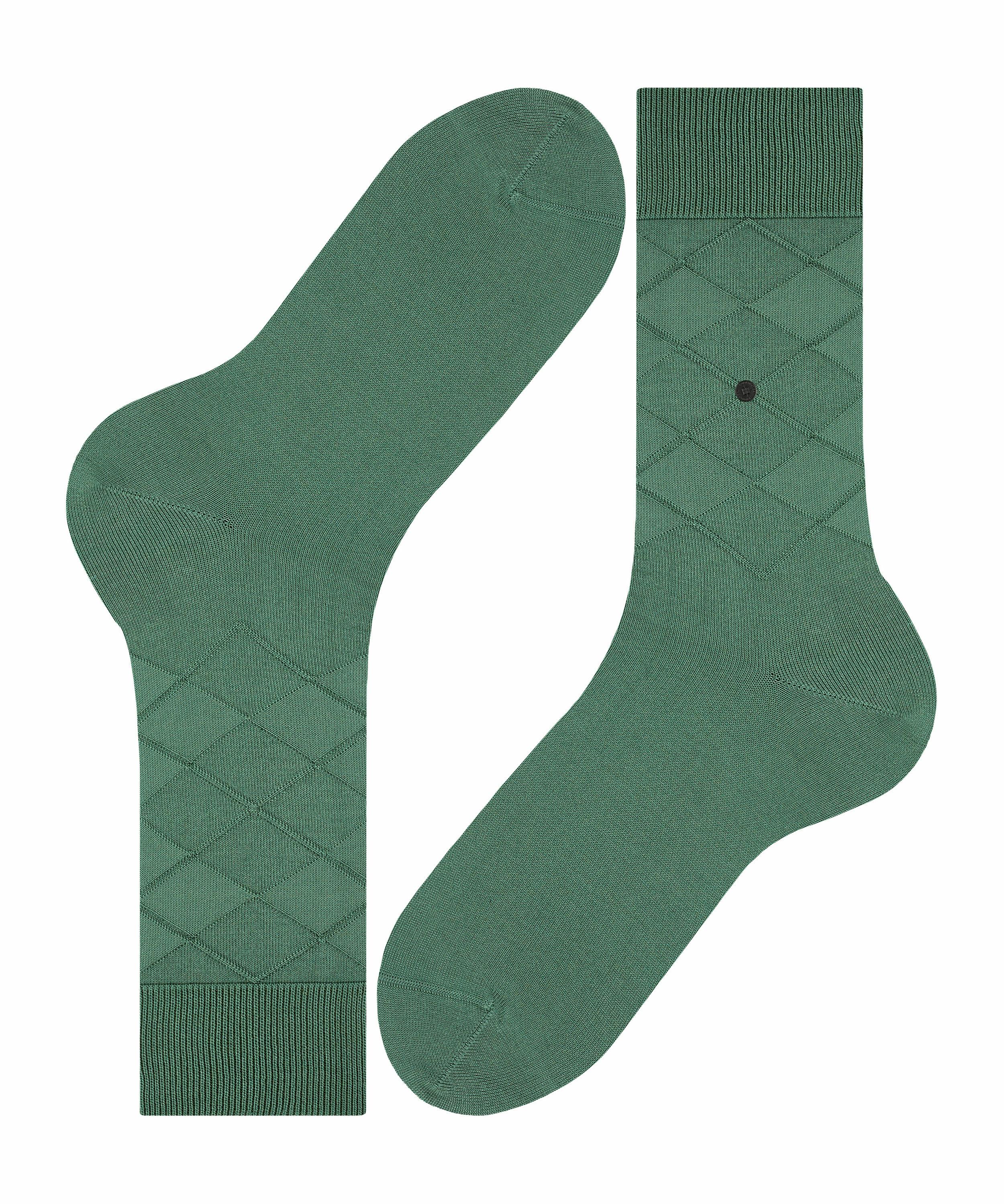 Burlington Black Rhomb Herren Socken, 40-46, Grün, Struktur, Baumwolle, 210 günstig online kaufen