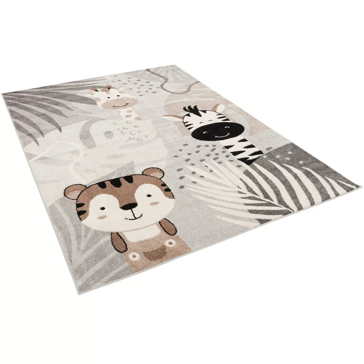 Pergamon Kinder Teppich Softstar Kids Safari Friends Grau 80x150cm günstig online kaufen