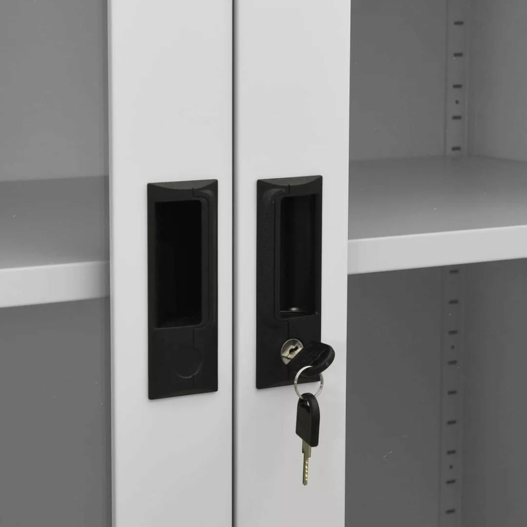 vidaXL Kleiderschrank Büroschrank Hellgrau 90x40x180 cm Stahl und Gehärtete günstig online kaufen