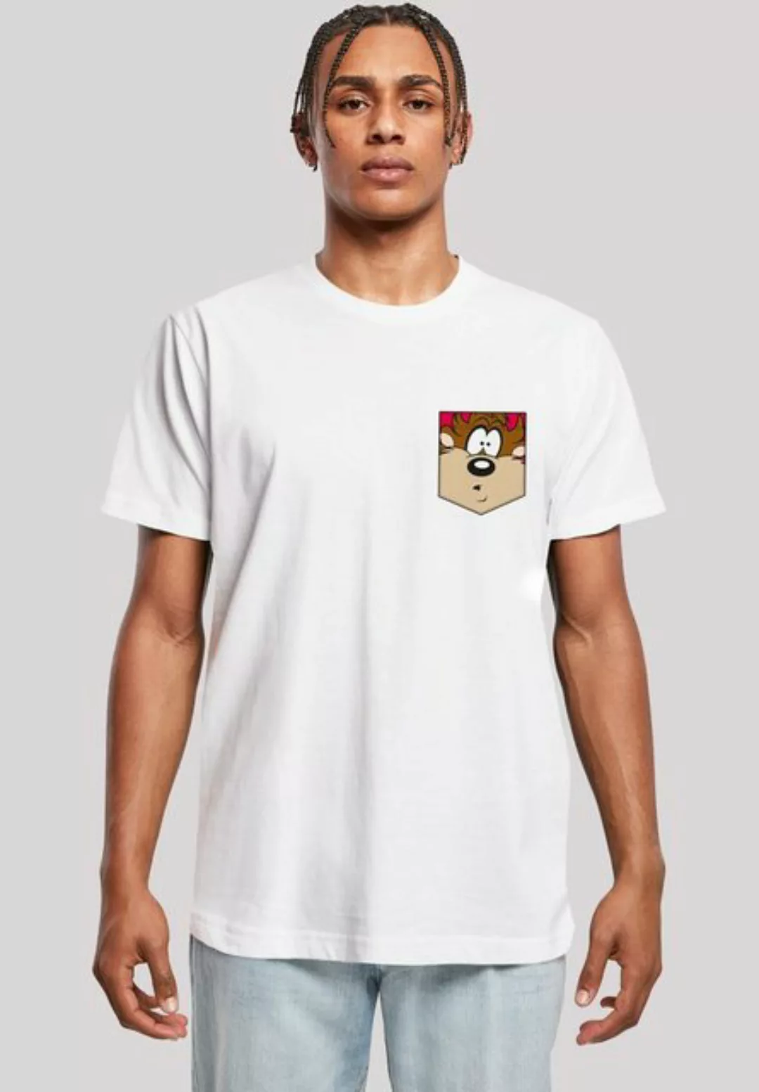 F4NT4STIC T-Shirt Looney Tunes Tasmanian Devil Face Faux Pocket Print günstig online kaufen