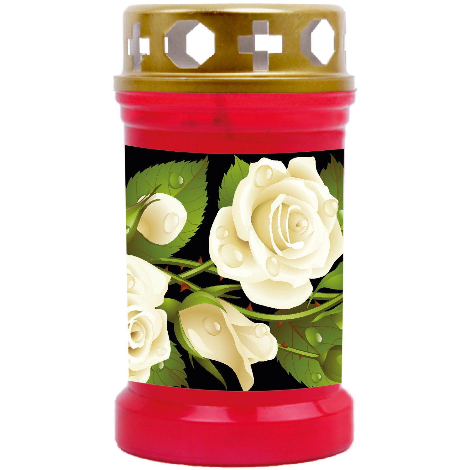 HS Candle Grabkerze Rot 40h Inkl. Deckel Gold Rose 1 günstig online kaufen